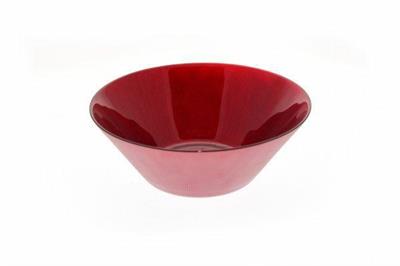 CIOTOLA IN VETRO SHINING D. 24,5XH7,6CM COLORE ROSSO