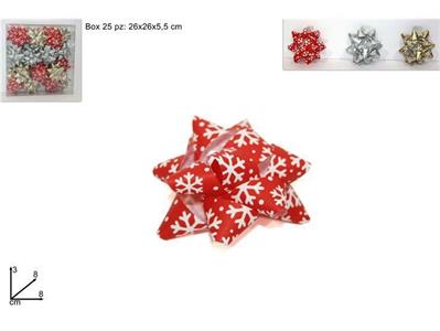 COCCARDA NEVE 19MM IN BOX25PZ 3COLORI ASS.