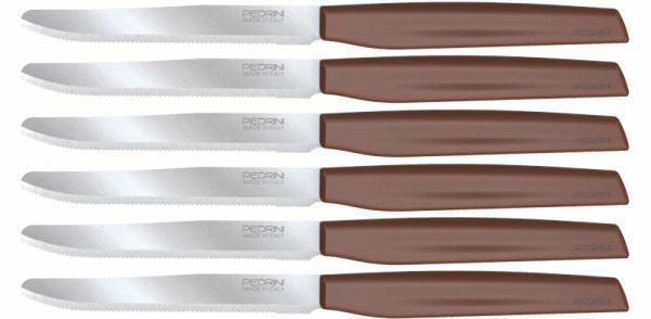 COLTELLI DA TAVOLA CONF. 6PZ COLORE MARRONE MADE IN ITALY