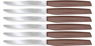 COLTELLI DA TAVOLA CONF. 6PZ COLORE MARRONE MADE IN ITALY
