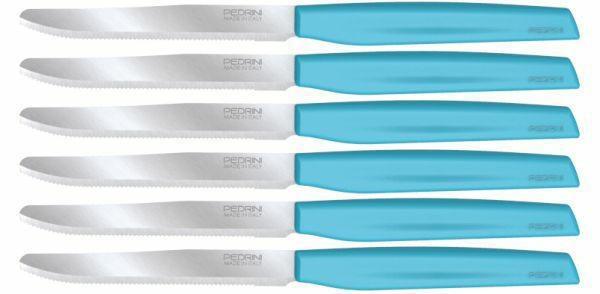 COLTELLI DA TAVOLA CONF. 6PZ COLORE AZZURRO MADE IN ITALY
