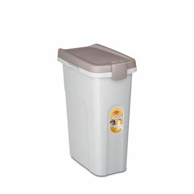 CONTENITORE PET FOOD 25LT COLORE BIANCO/COP. TORTORA CHIARO