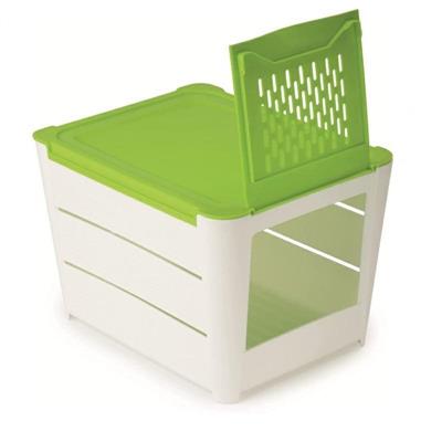 CONTENITORE PORTAPATATE 3 KG BIANCO/VERDE