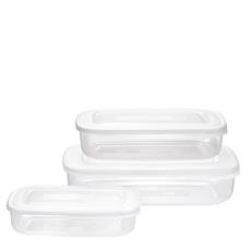 CONTENITORE FRIGO BOX RETTANGOLARE SET 3PZ 3/1,88/0,93LT BIA
