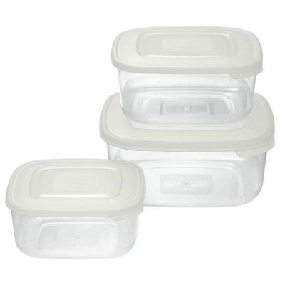 CONTENITORE FRIGO BOX QUADRATO SET 3PZ 2,5/1,5/0,95LT BIANCO