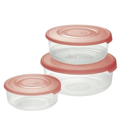 CONTENITORE FRIGO BOX ROTONDO SET 3PZ 1,7/1/0,5LT ROSSO