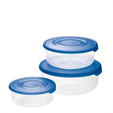 CONTENITORE FRIGO BOX ROTONDO SET 3PZ 1,7/1/0,5LT AZZURRO