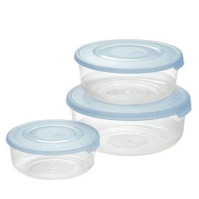 CONTENITORE FRIGO BOX ROTONDO SET 3PZ 1,7/1/0,5LT AZZURRO