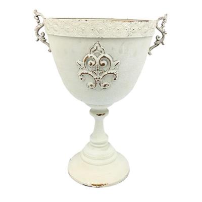 COPPA CENTROTAVOLA CON MANICI D.40XH68CM BIANCA/ORO