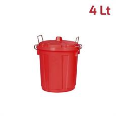 BIDONE MINI 4 LT CON CHIUSURE ROSSO