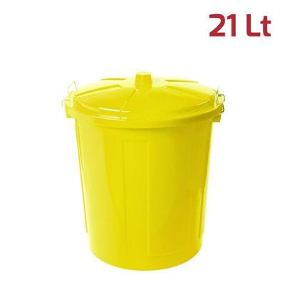 BIDONE MAXI 21 LT CON CHIUSURE GIALLO