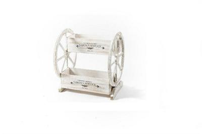 FIORIERA IN LEGNO 2VASI CON RUOTE 35X37XH40CM