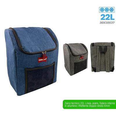 BORSA TERMICA ZAINO JEANS 22 LT 30X19X37 CM