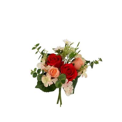 FIORE BOUQUET ROSA ASSORTITA 5 FIORI 35 CM