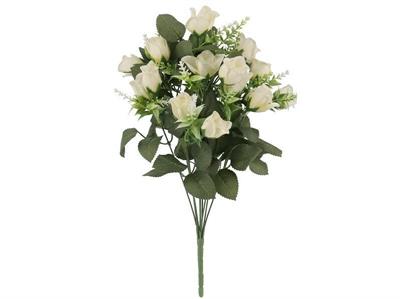 FIORE BOUQUET ROSE 10FIORI 42CM COLORE BIANCO