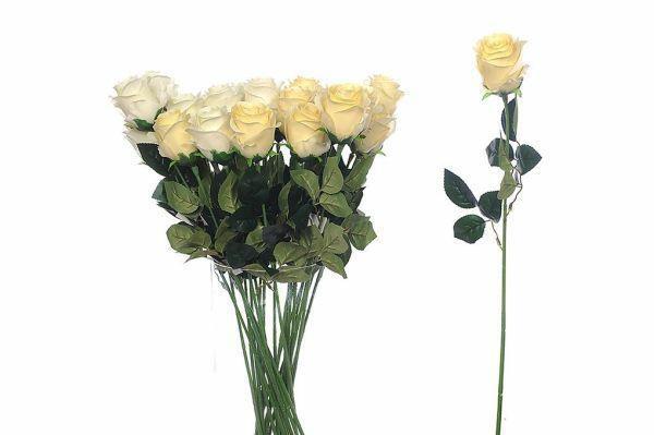 FIORE BOCCIOLA ROSA CREMA E CREMA CHIARO 66CM