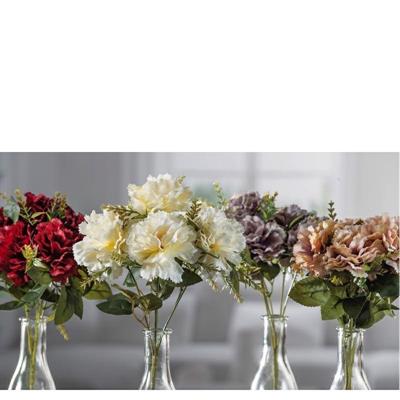 FIORE BOUQUET GAROFANI 5 FIORI 29 CM 4 COLORI ASS