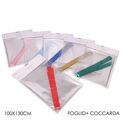 FOGLIO TRASPARENTE 100 X 130 CM CON COCCARDA