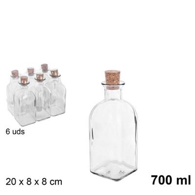 BOTTIGLIA IN VETRO 700 ML CON TAPPO SUGHERO