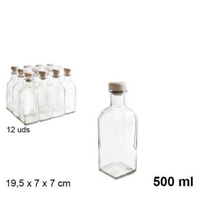 BOTTIGLIA IN VETRO 500 ML CON TAPPO SILICONE
