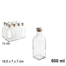 BOTTIGLIA IN VETRO 500 ML CON TAPPO SILICONE
