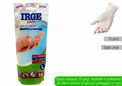 GUANTI MONOUSO LARGE 10PZ IRGE