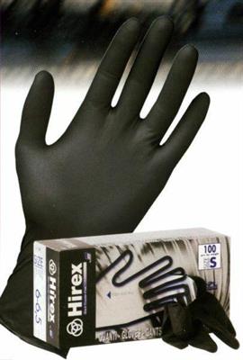 GUANTO HIREX NT BLACK NITRILE PEZZI 100  MIS. S