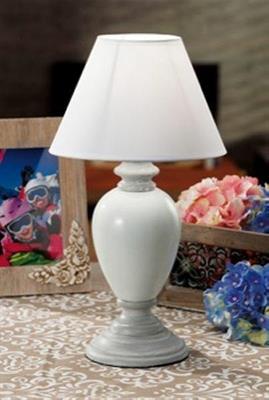 LAMPADA CERAMICA + LEGNO HILTON D.22XH41CM
