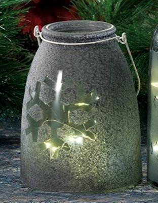 LANTERNA NATALIZIA 10LED 14XH18,5CM 3COLORI ASS.