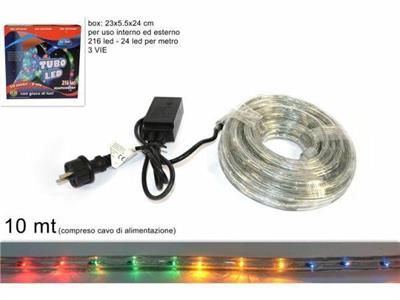LUCI TUBO LED 8MT 3VIE MULTICOLOR USO INTERNO/ESTERNO