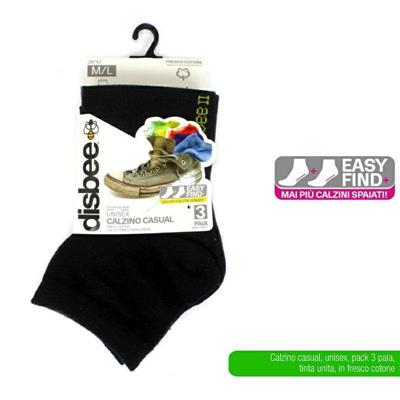 CALZINO CASUAL NERO MIS. M/L CONF. 3 PZ