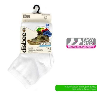 CALZINO CASUAL BIANCO MIS. M/L CONF. 3 PZ