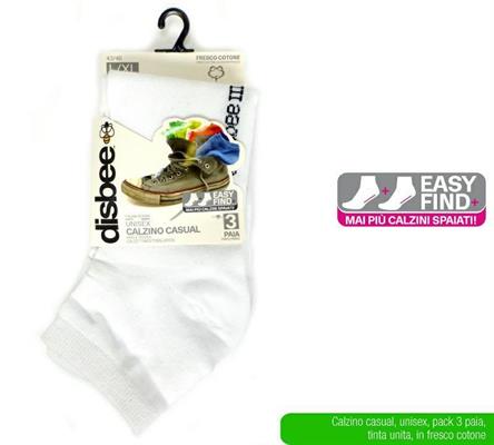 CALZINO CASUAL BIANCO MIS. L/XL CONF. 3 PZ