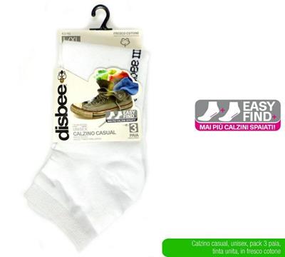 CALZINO CASUAL BIANCO MIS. L/XL CONF. 3 PZ