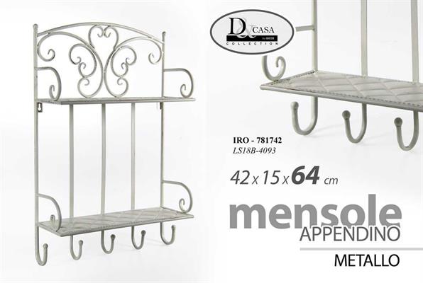 MENSOLA IN METALLO CON APPENDINI 42X15X64CM
