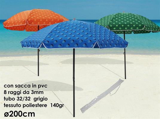 OMBRELLONE MARE 200CM 3COLORI ASS.