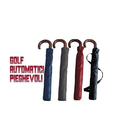 OMBRELLO GOLF AUTOMATICO MANICO CURVO TINTA UNITA ASS