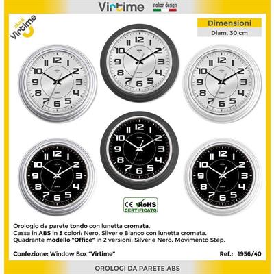 OROLOGIO ABS TONDO 30 CM 3 COLORI ASS.