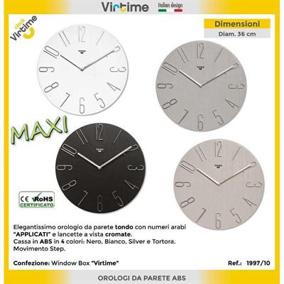 OROLOGIO ABS TONDO NUMERI ARABI 36 CM 4 COLORI ASS.