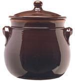 PENTOLA TERRACOTTA BOMBATA CON COPERCHIO 24CM BRUNELLA