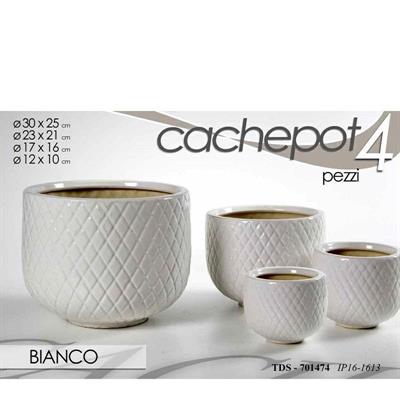 CASPO BIANCHI SET 4PZ DECORO TRAPUNTATO