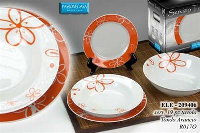 SERVIZIO PIATTI 19PZ ELE TONDO ARANCIO