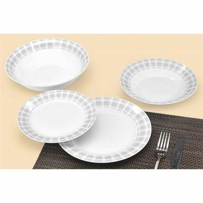 PIATTO SERVIZIO LIDO 19PZ DECORO TARTAN GRIGIO