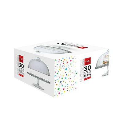 PIATTO TORTA 30CM CON PIEDE E COPERCHIO