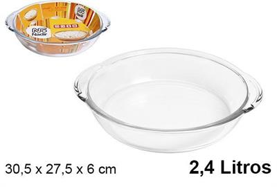 PIROFILA TONDA IN VETRO 2400ML 30,5X27,5X6CM
