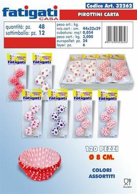 PIROTTINI IN CARTA CONF. 120PZ D.8CM DECORI ASS.