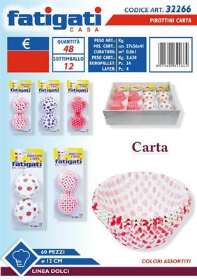 PIROTTINI IN CARTA CONF. 60PZ D.12CM DECORI ASS.