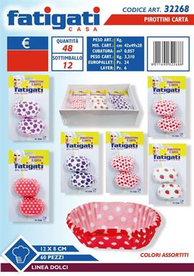 PIROTTINI IN CARTA CONF. 60PZ 12X8CM DECORI ASS.