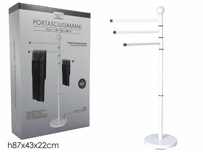 PORTA ASCIUGAMANI 3POSTI COLORE BIANCO 85CM