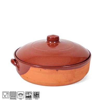CASSERUOLA IN TERRACOTTA CON COPERCHIO 28 CM